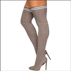 Thigh high stocking boots